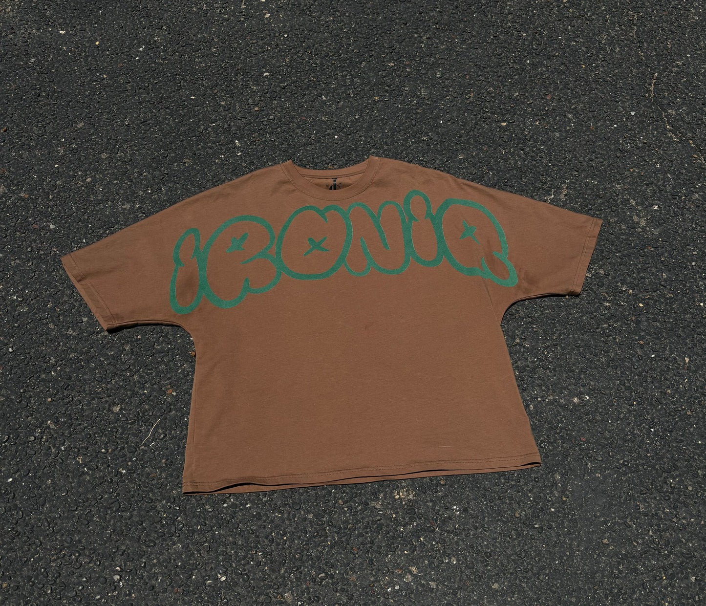 Brown & Green Boxy Tee